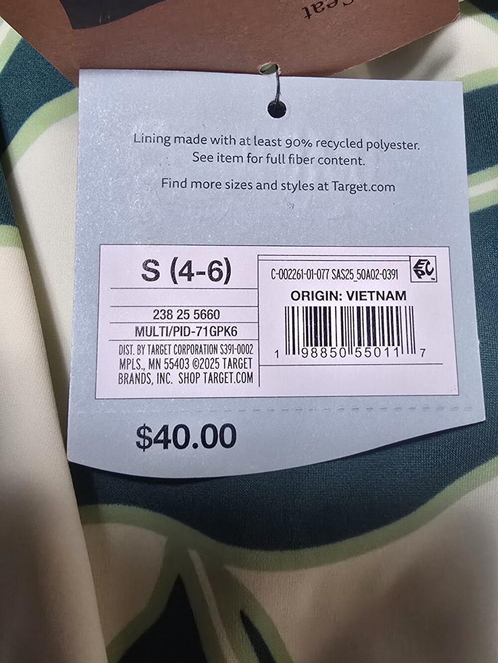 Shade & Shore Cream One-Piece Swimsuit with Green Leaf Print - Picture 3 of 7